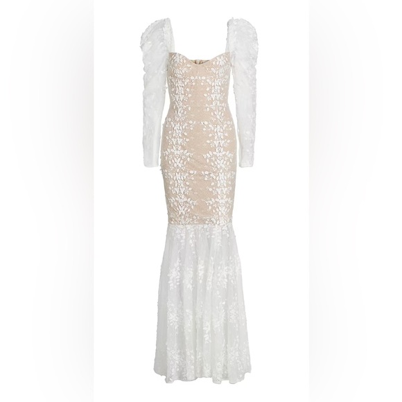 Bronx and Banco
Megan Appliquéd Lace Long-Sleeve Bridal Gown - Picture 1 of 1